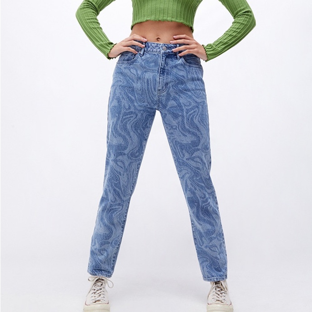Pacsun Eco Swirl Print Mom Jeans